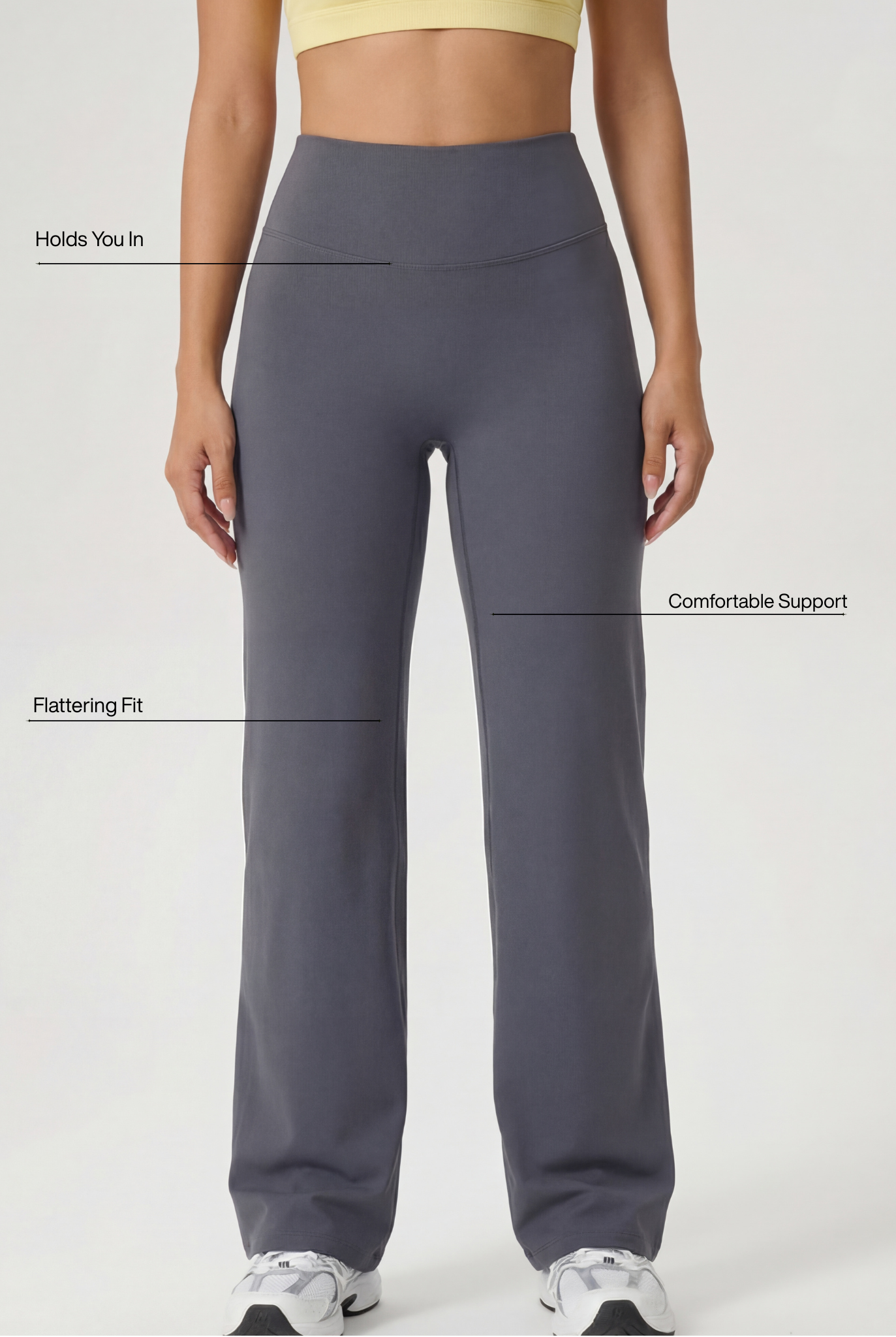 FlexFlow® High-Waist Leggings, Grey Blue