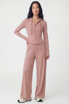 RibFlex® Cropped Ribbed Hoodie