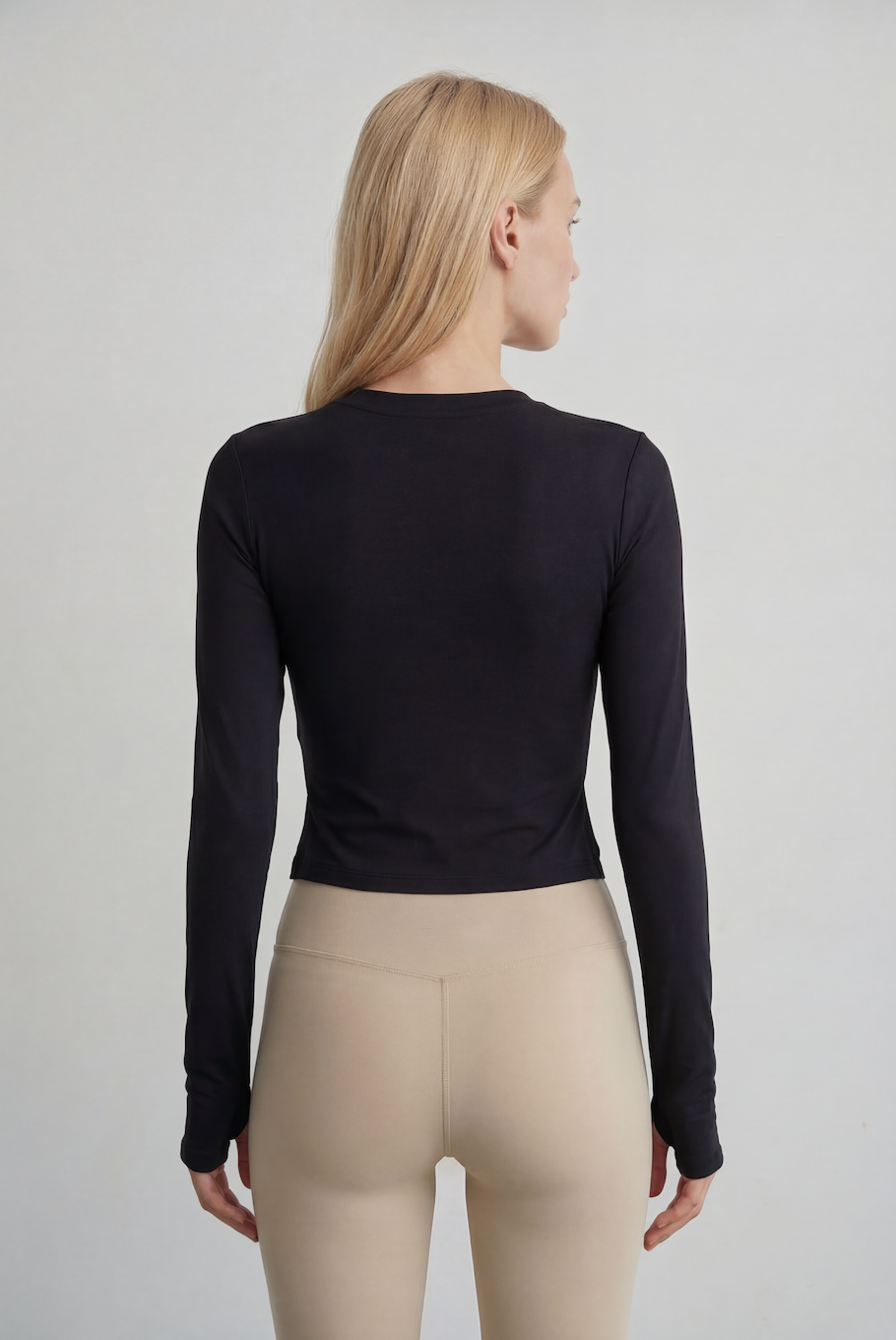 FlexEase® Asymmetric Long-Sleeve Top, Black