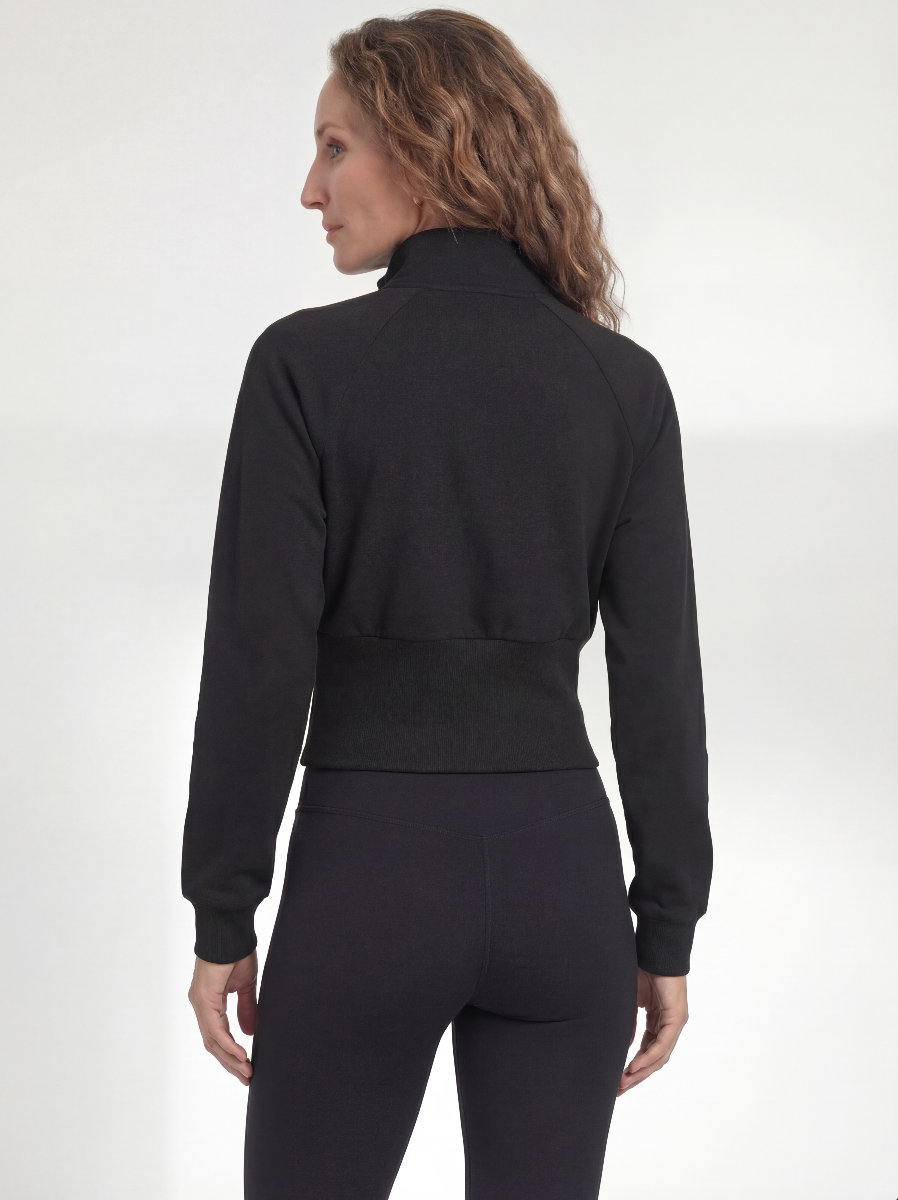 Structured Waist Zip Training Jacket Advanced, Black