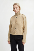 Ribbed High Collar Cardigan, Barley REVIEW xx