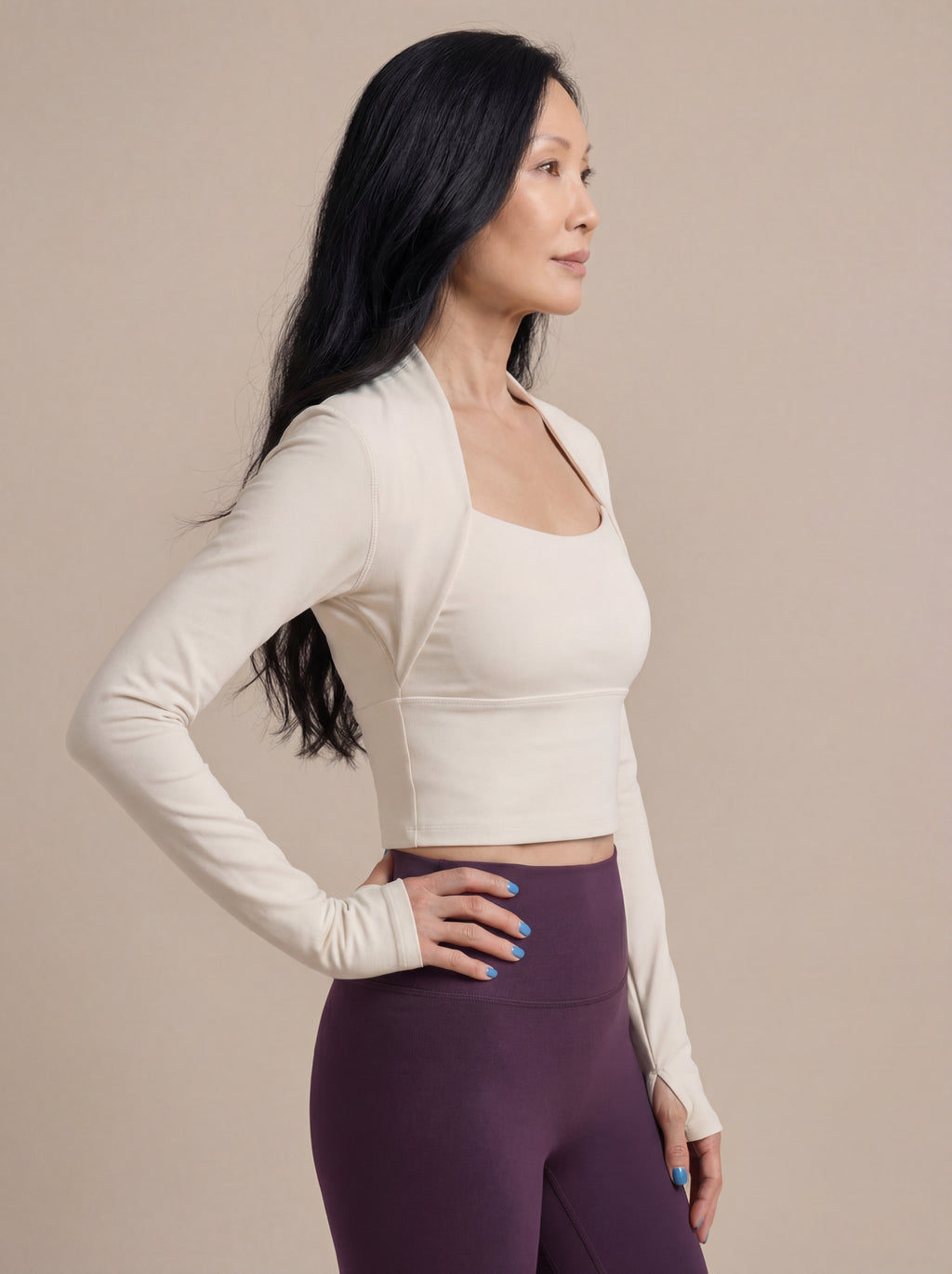 Long Sleeve Yoga Wrap Top IMAGES **