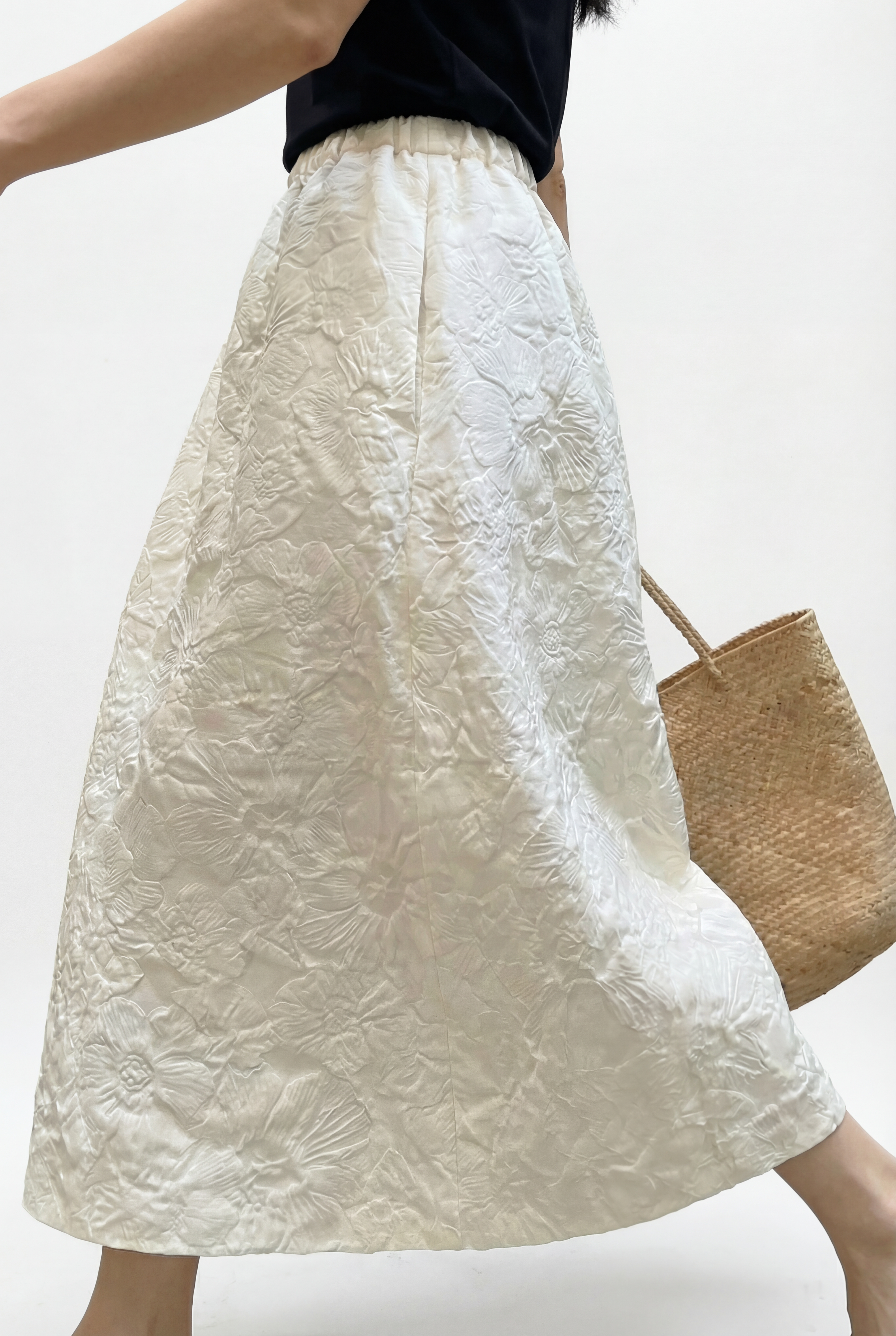 Textured Bloom Skirt, Beige REVIEW xx