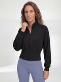 Structured Waist Zip Training Jacket Advanced, Black