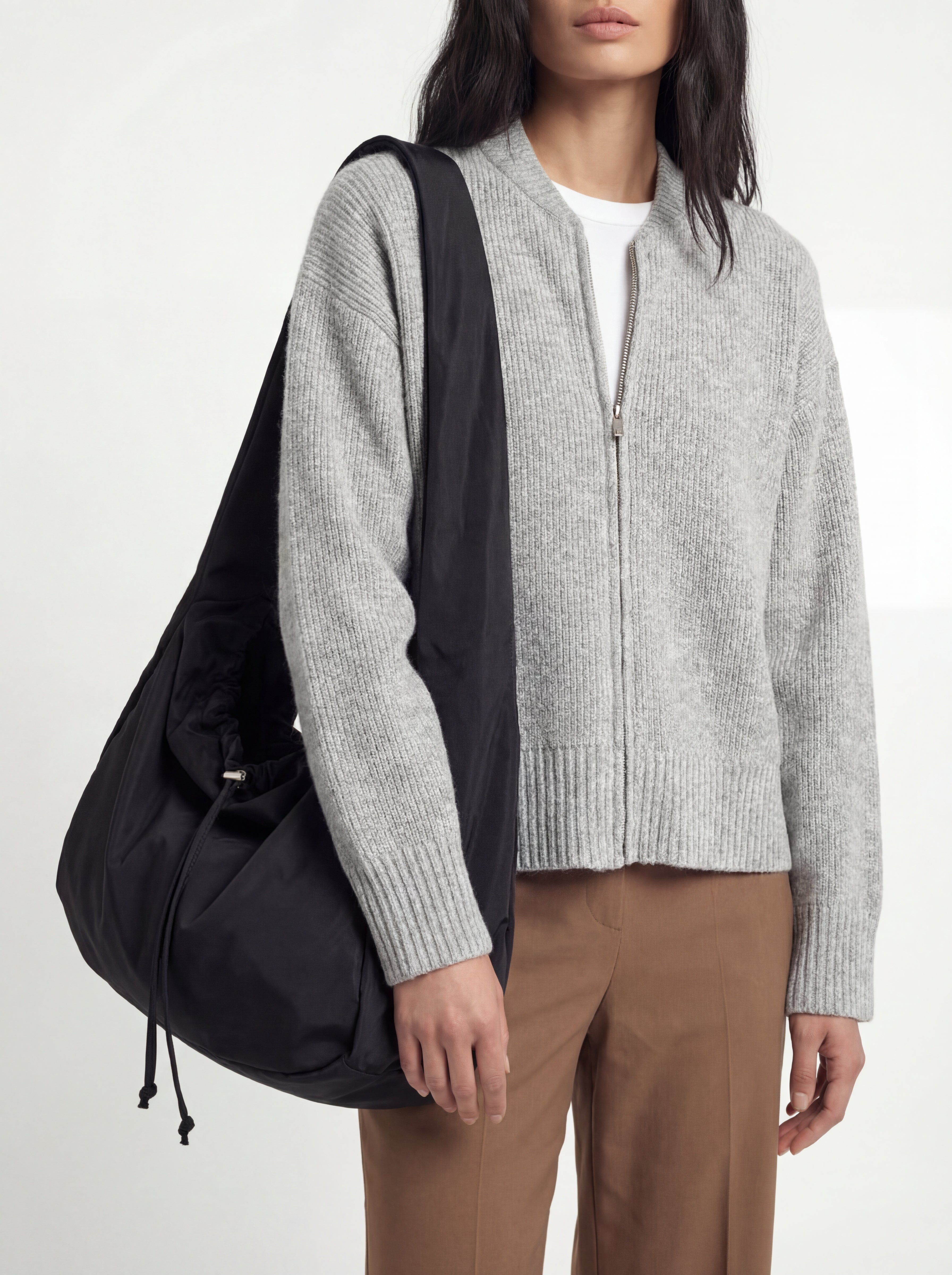 Drawstring Slouch Shoulder Bag