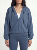 V-neck Performance Sportif Hoodie, Grayish Blue