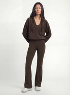 V-neck Performance Sportif Hoodie, Black Coffee