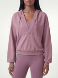 V-neck Performance Sportif Hoodie, Berry Purple