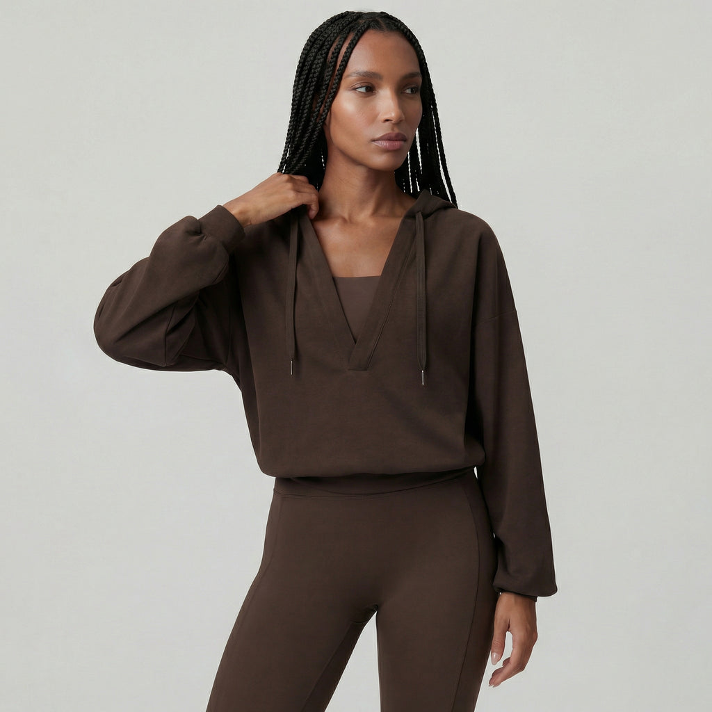 V-neck Performance Sportif Hoodie