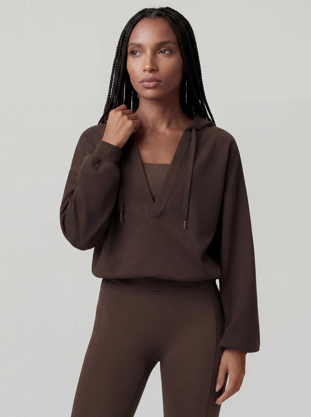 V-neck Performance Sportif Hoodie