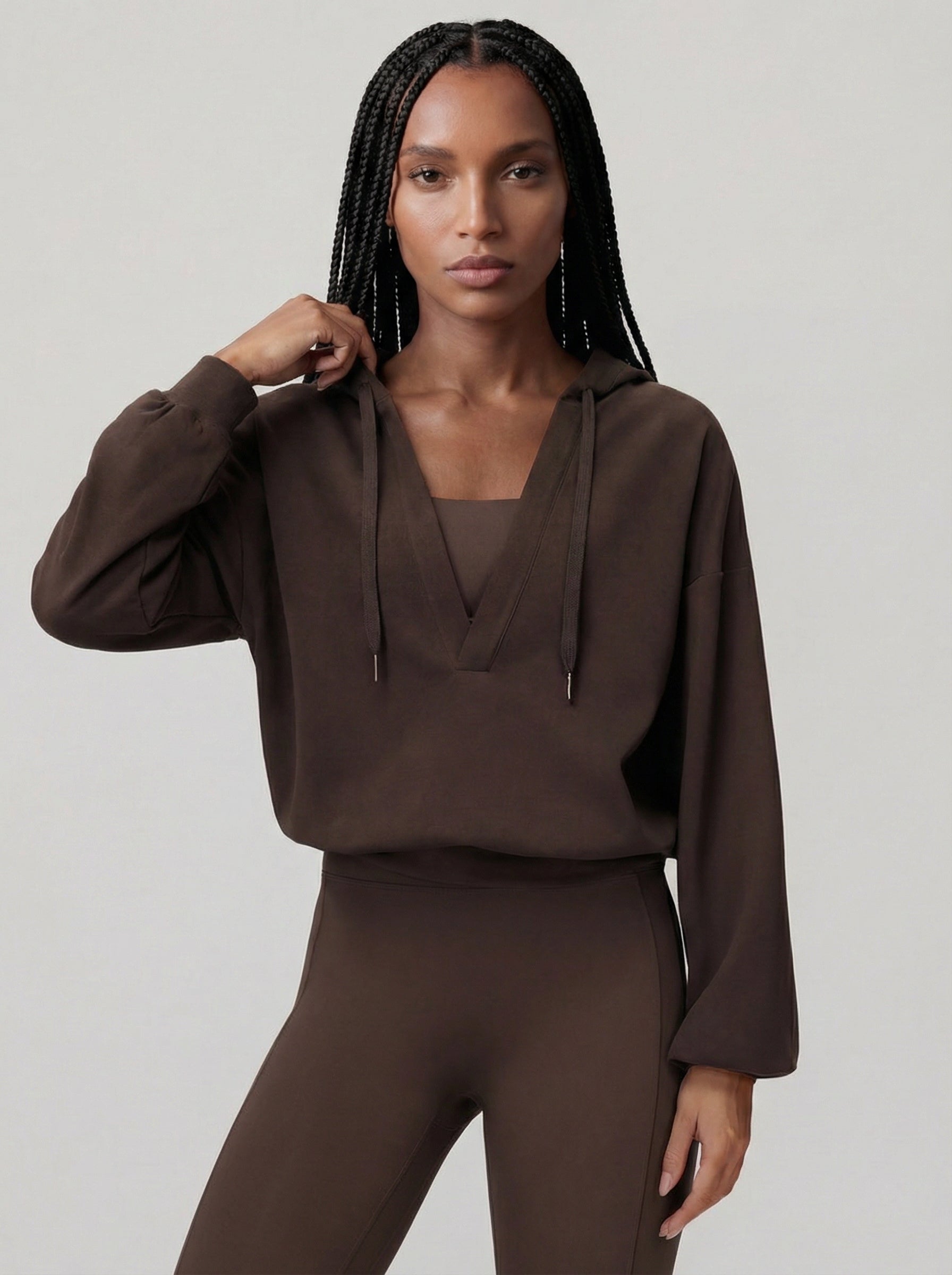 V-neck Performance Sportif Hoodie