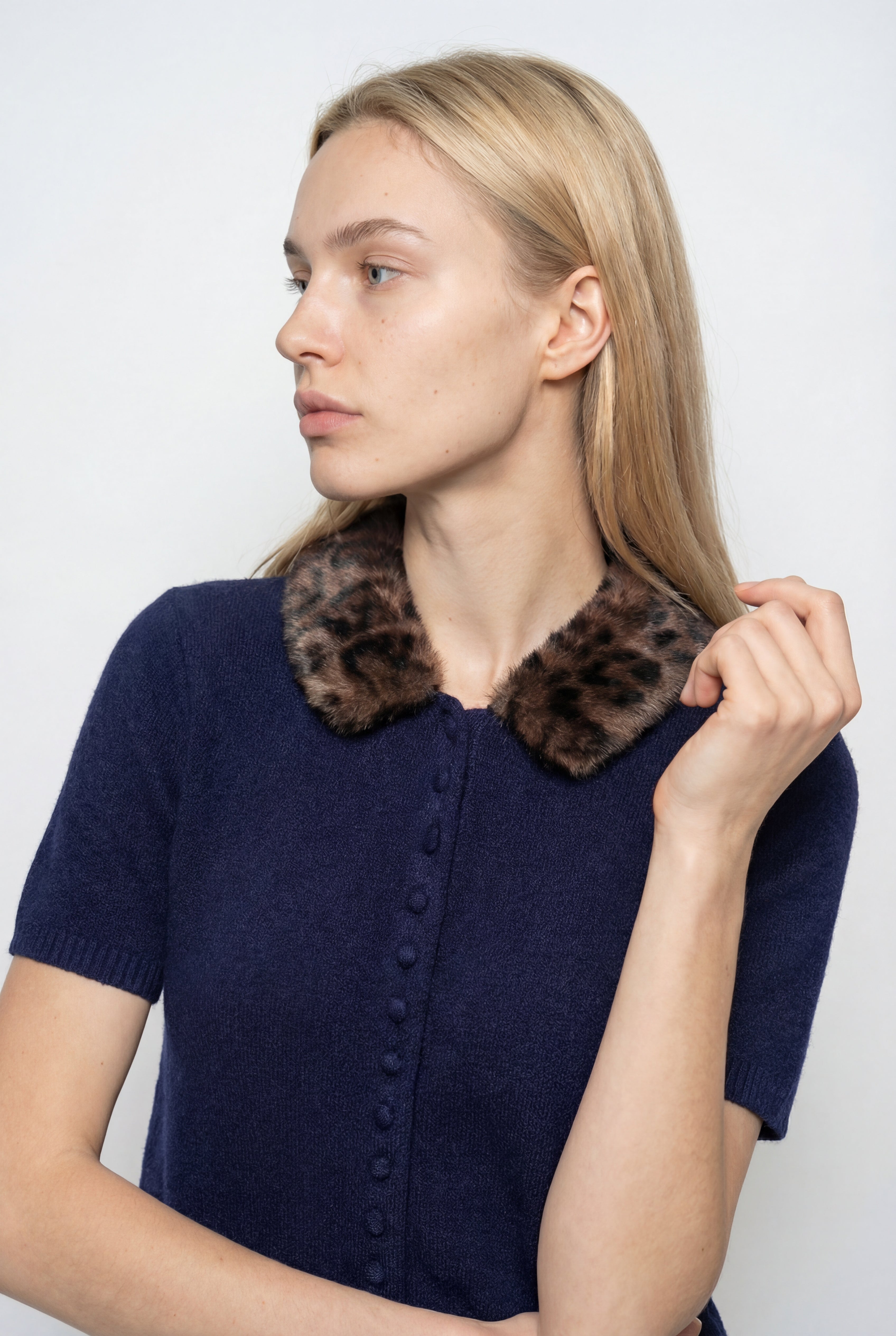 Leopard Collar Cardigan xx