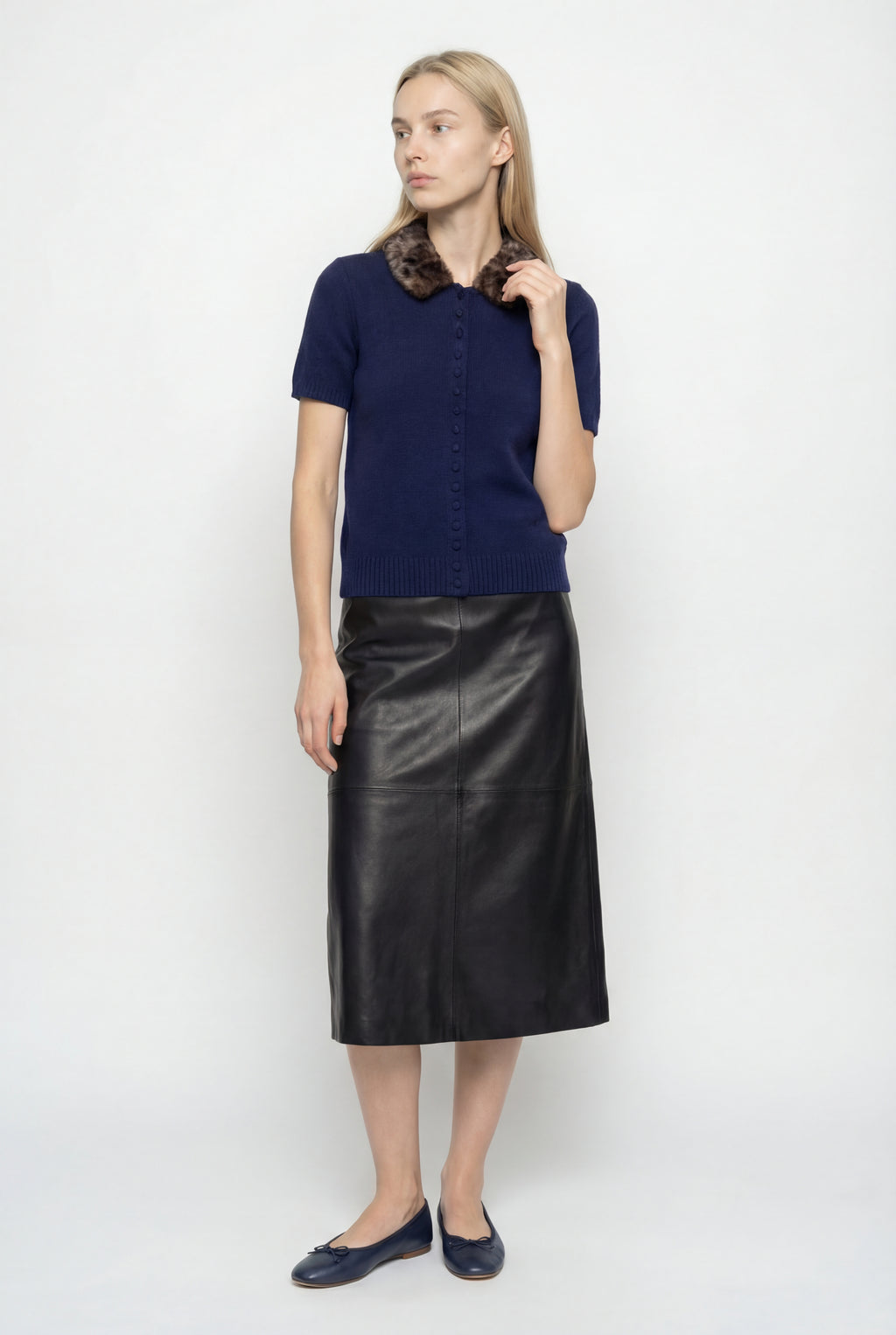 Leopard Collar Cardigan xx