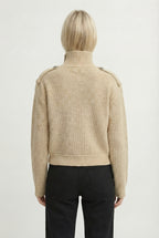Ribbed High Collar Cardigan xx