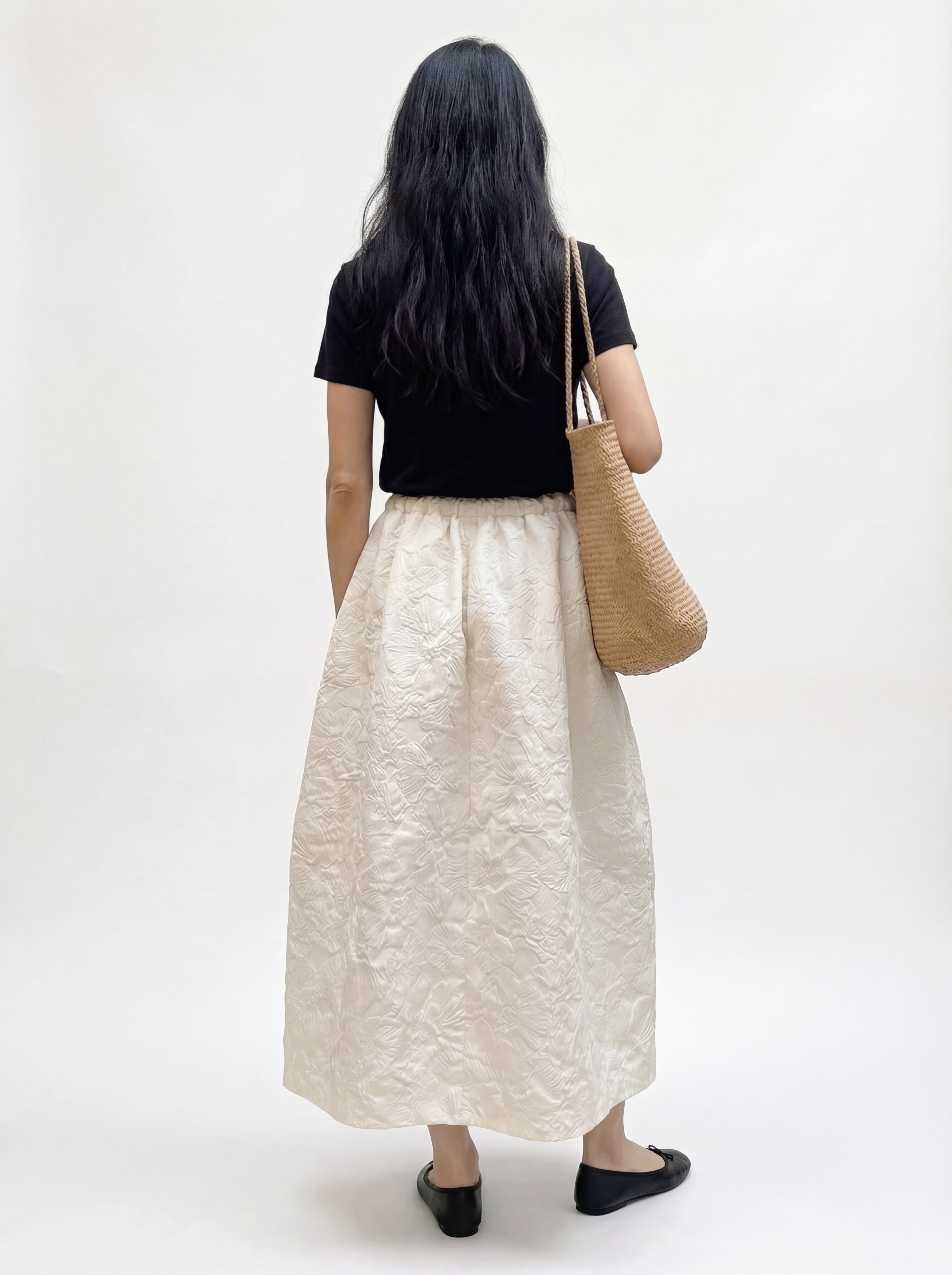 Textured Bloom Skirt, Beige REVIEW xx