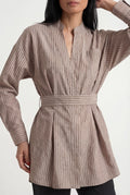 Pinstripe Wrap Blouse