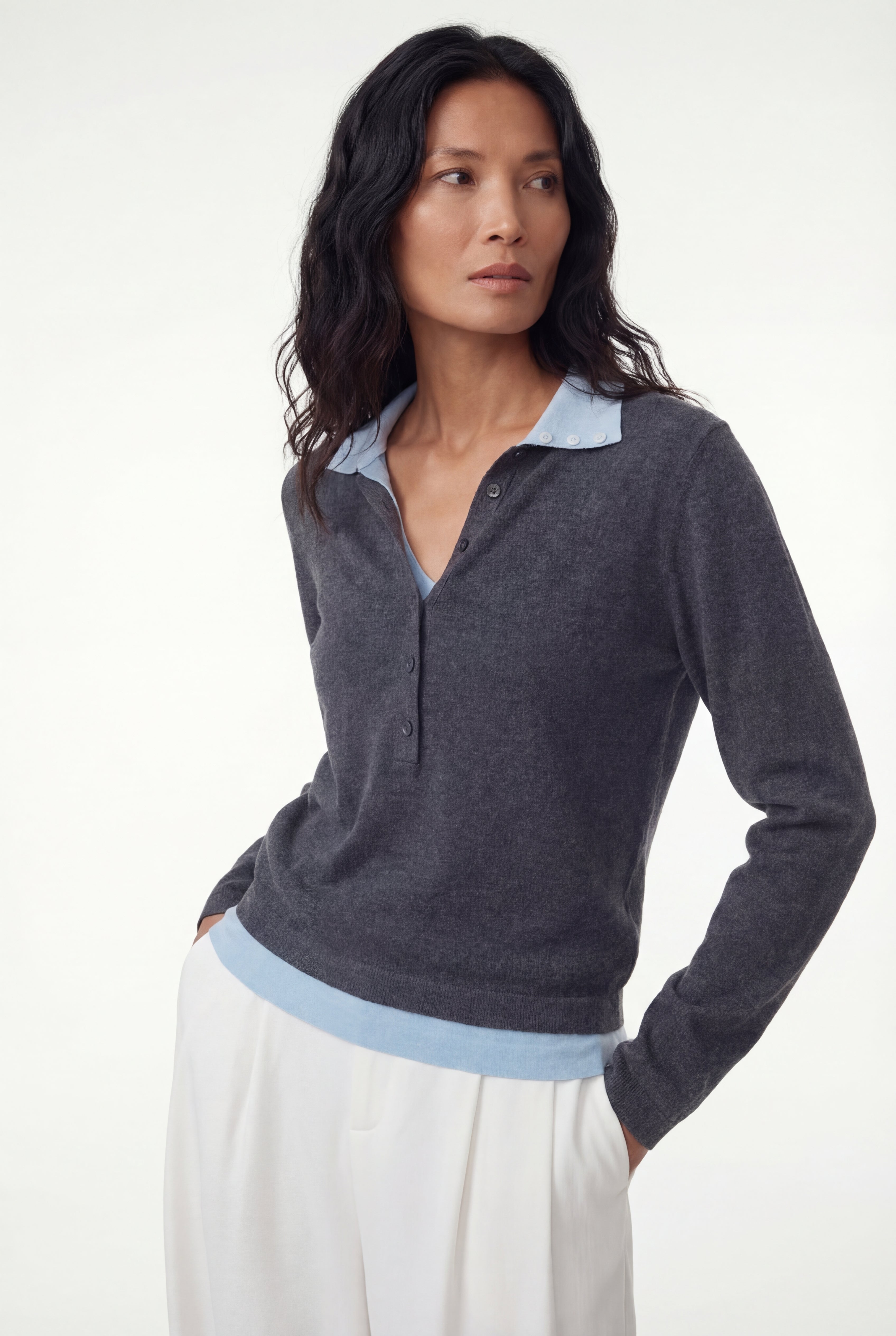 Layered Polo Knit