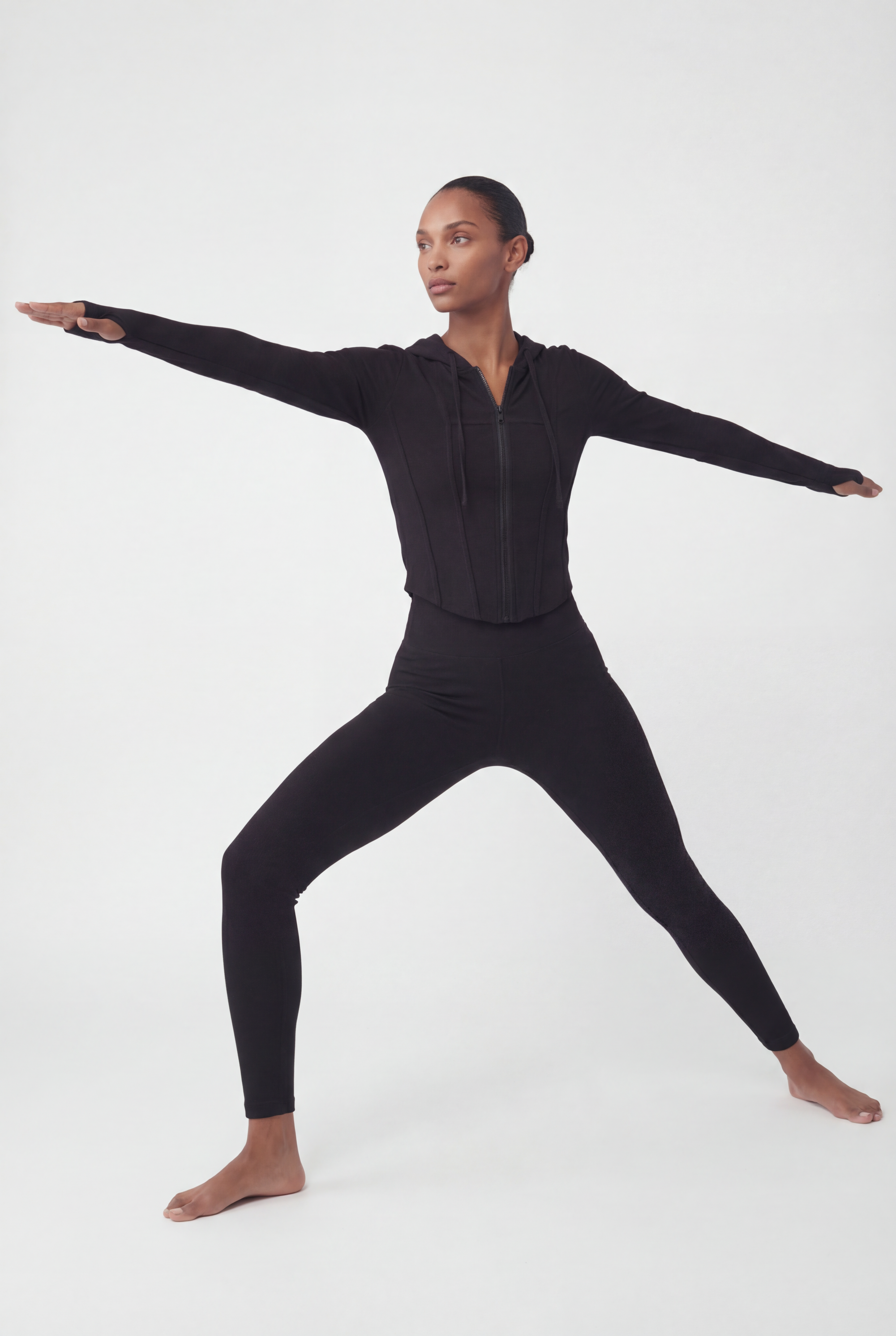 RibFlex® Cropped Ribbed Hoodie