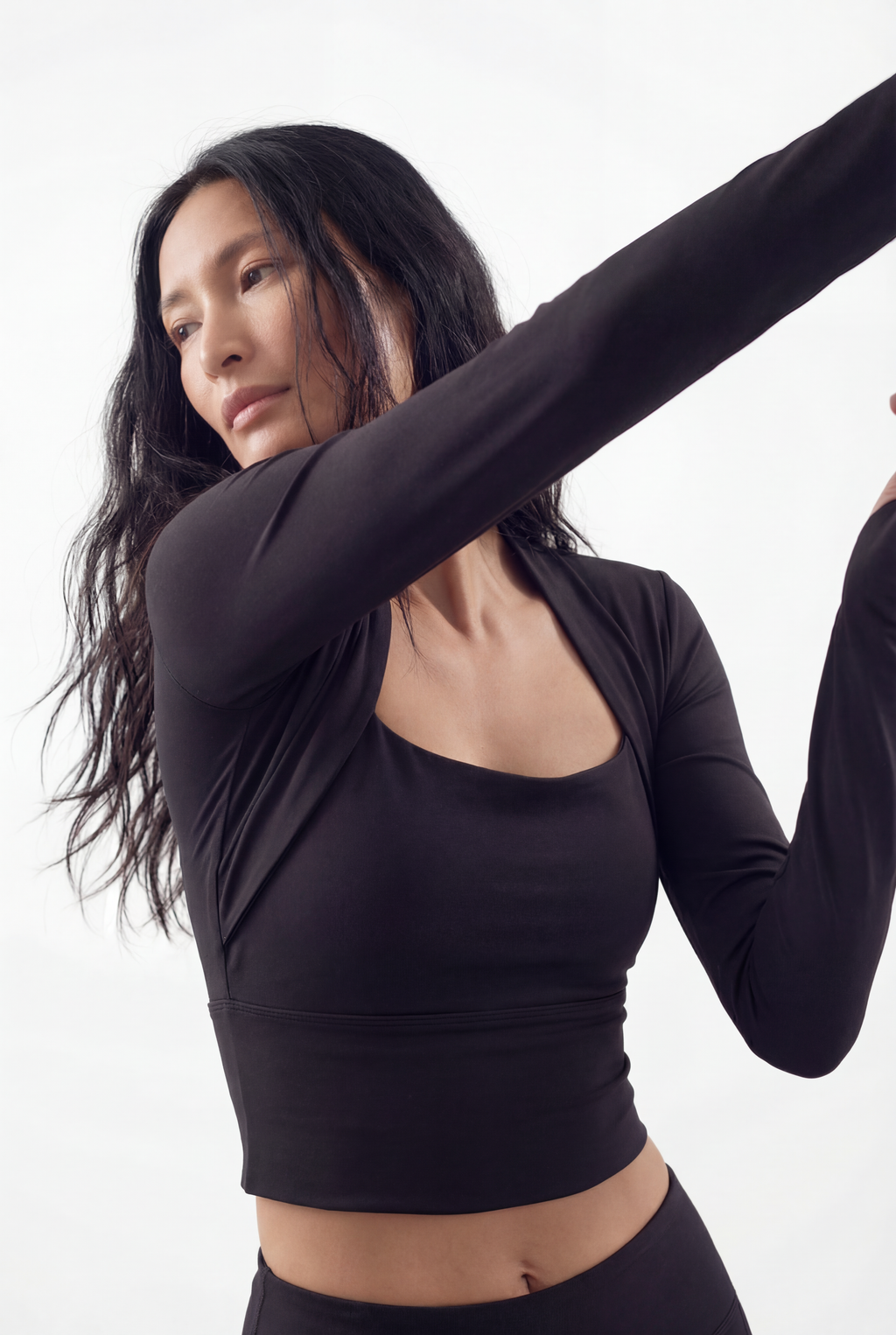 Long Sleeve Yoga Wrap Top IMAGES **