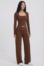 FlexEase® Wrap Yoga Pants, Brown
