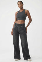 EaseFlex® Yoga Jeans, Black & Gray
