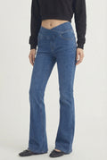 FlexDenim® Flared Leggings, Denim Blue