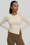 FlexEase® Asymmetric Long-Sleeve Top, Ivory