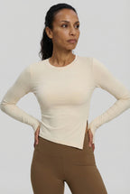 FlexEase® Asymmetric Long-Sleeve Top, Ivory