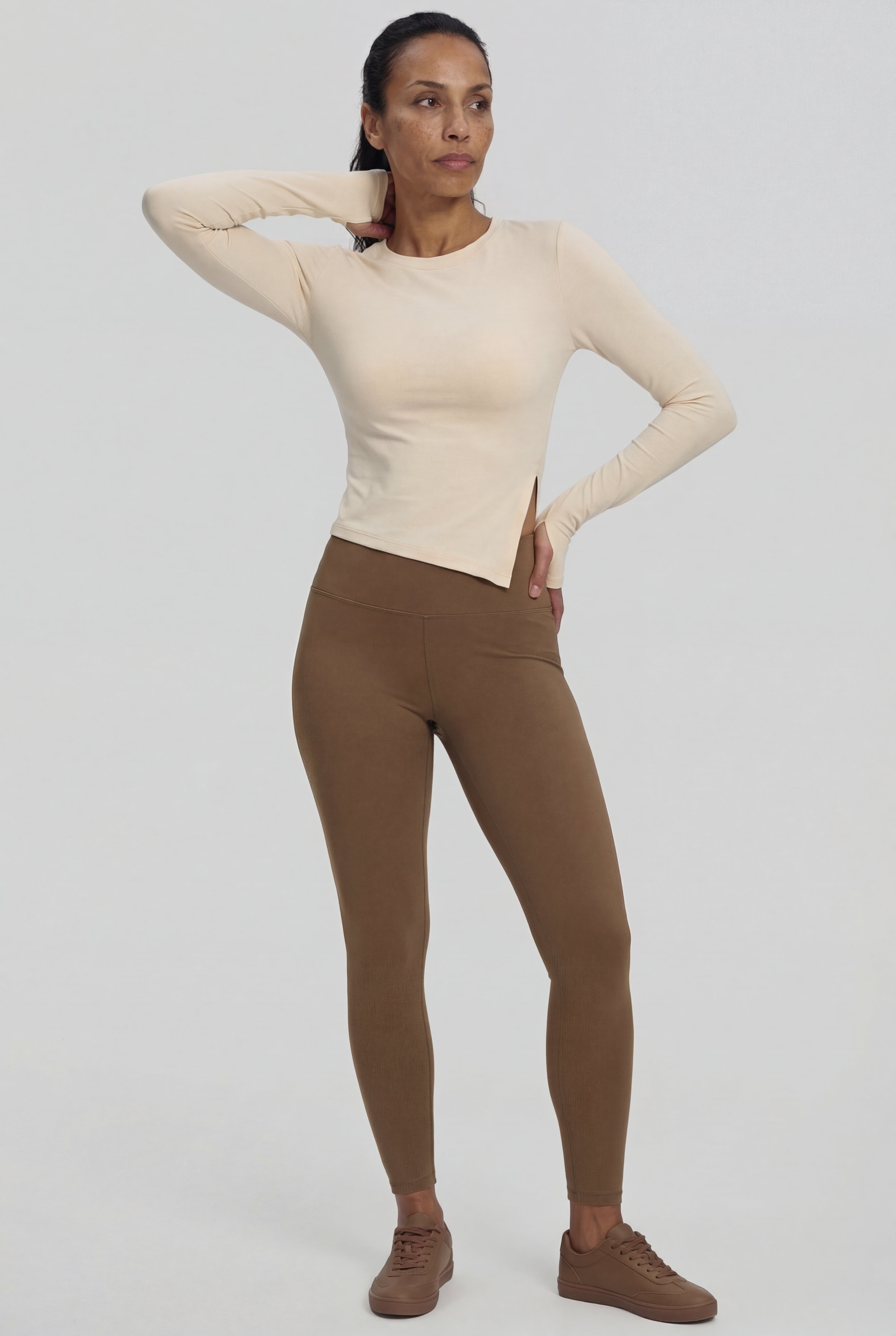 FlexEase® Asymmetric Long-Sleeve Top, Ivory