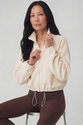 Flex Cropped Fleece, Beige