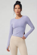 FlexEase® Asymmetric Long-Sleeve Top, Light blue