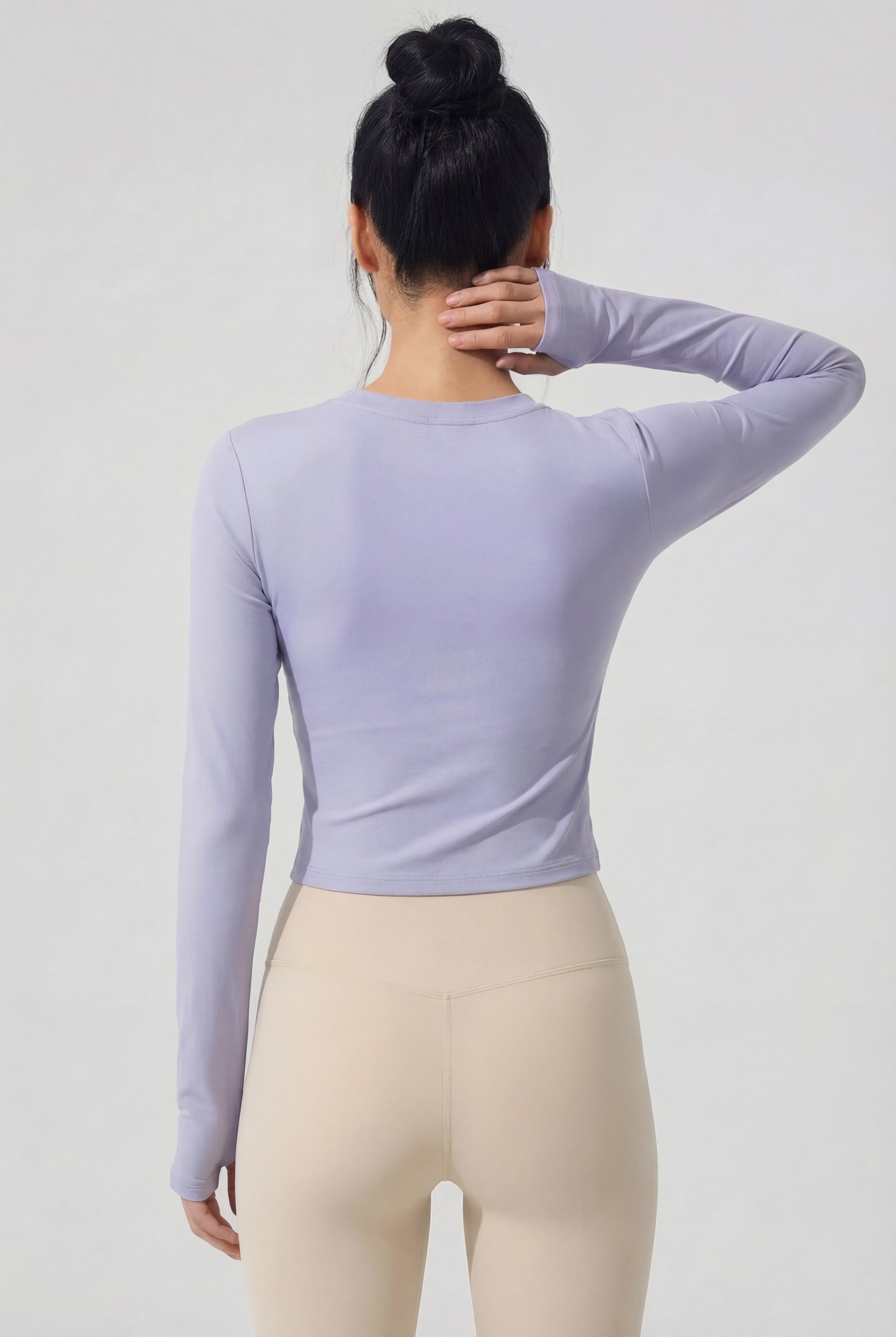FlexEase® Asymmetric Long-Sleeve Top, Light blue