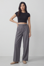 Everyday High-Waist Trousers, Grey