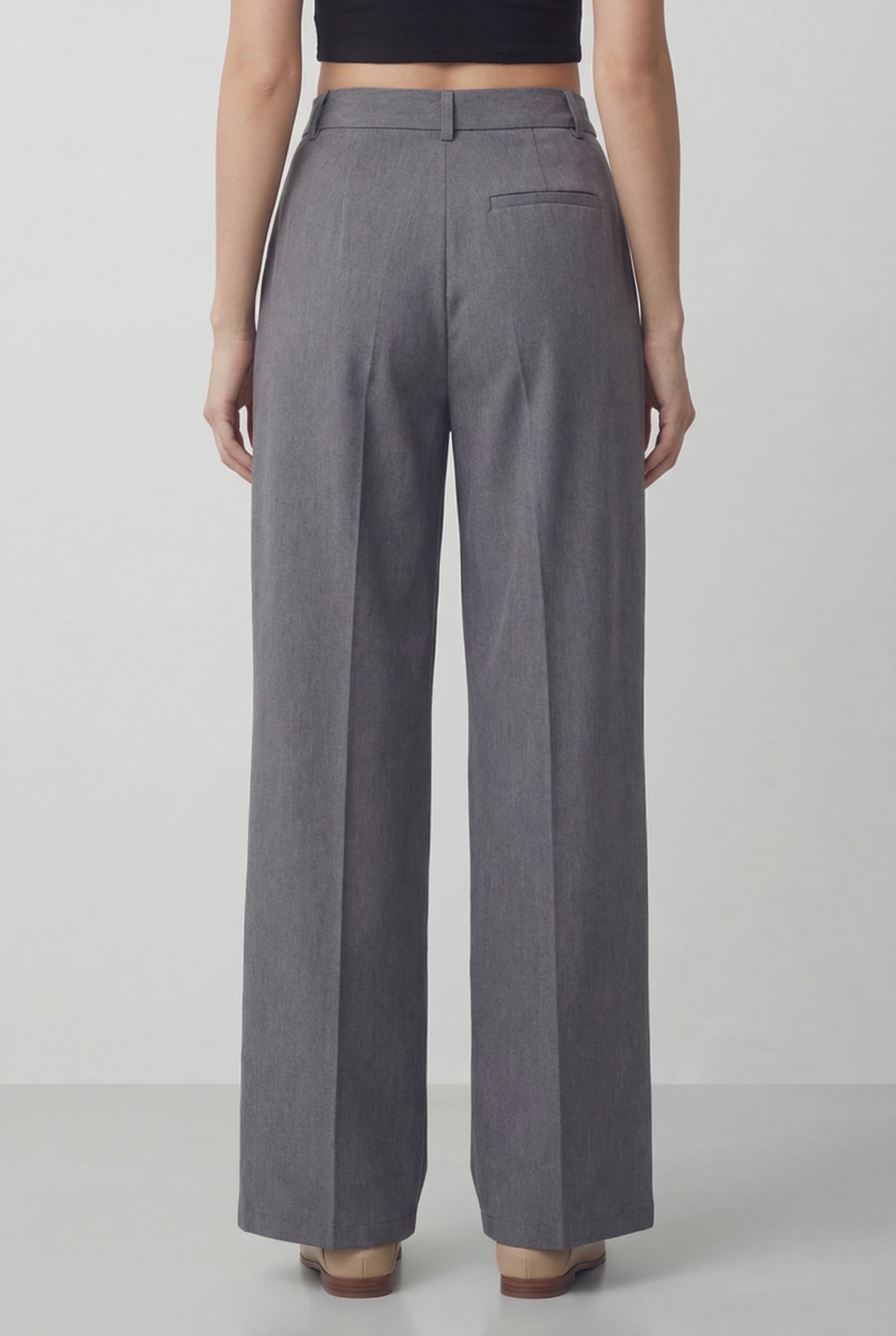 Everyday High-Waist Trousers, Grey