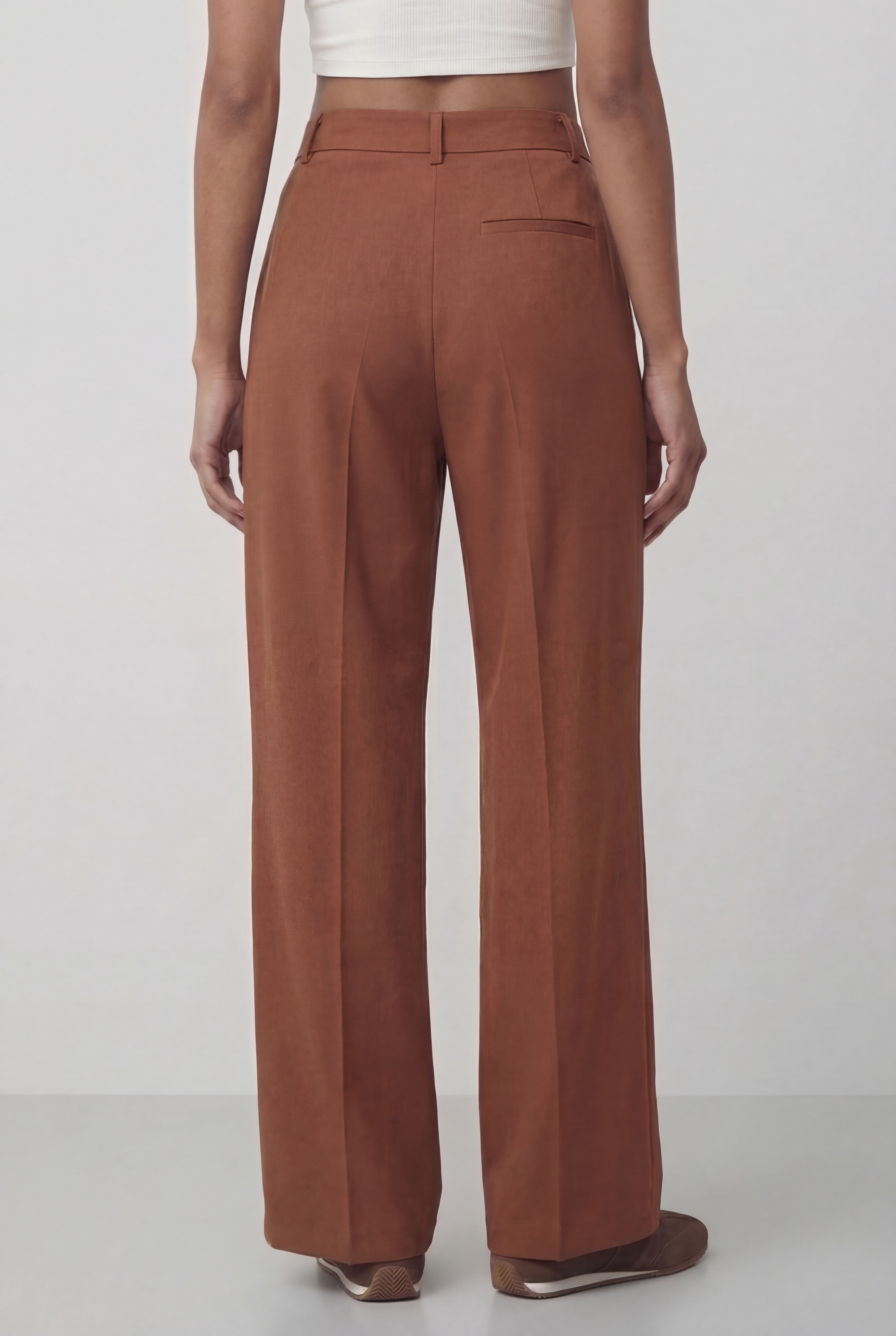 Everyday High-Waist Trousers, Brown