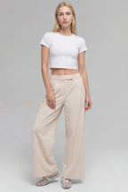 Everyday High-Waist Trousers, Beige