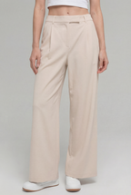 Everyday High-Waist Trousers, Beige