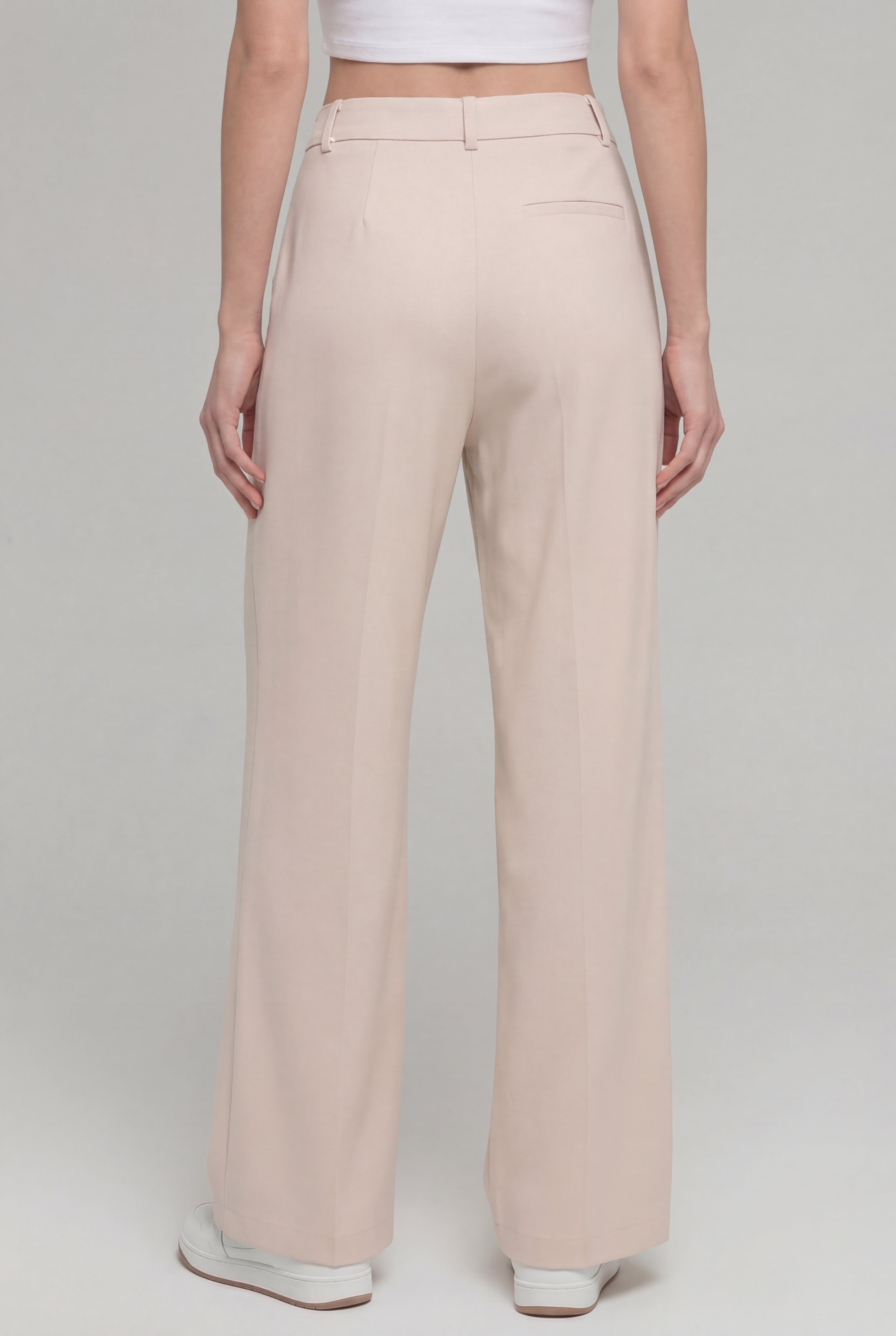 Everyday High-Waist Trousers, Beige