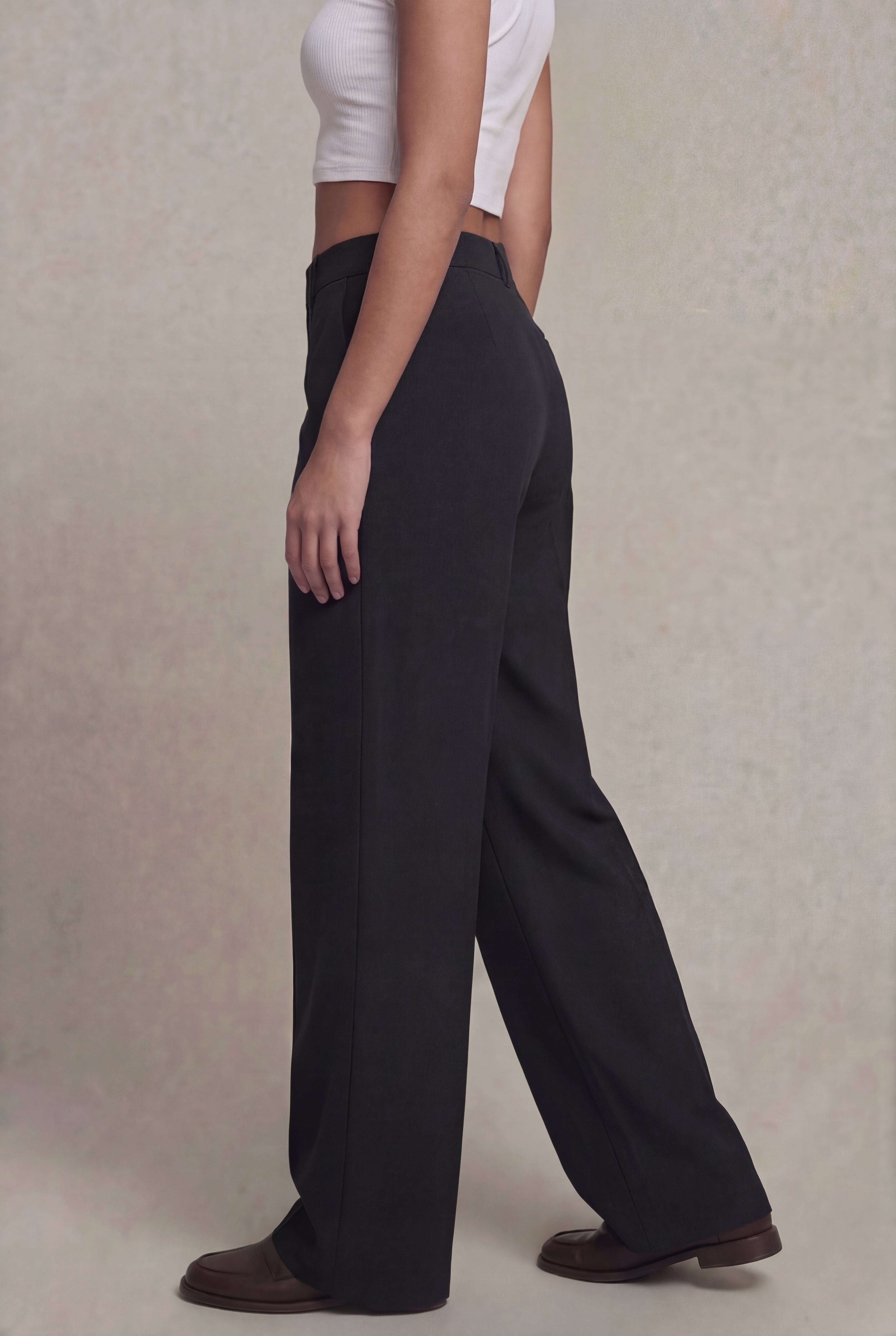 Everyday High-Waist Trousers, Black