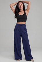 Everyday High-Waist Trousers, Navy Blue