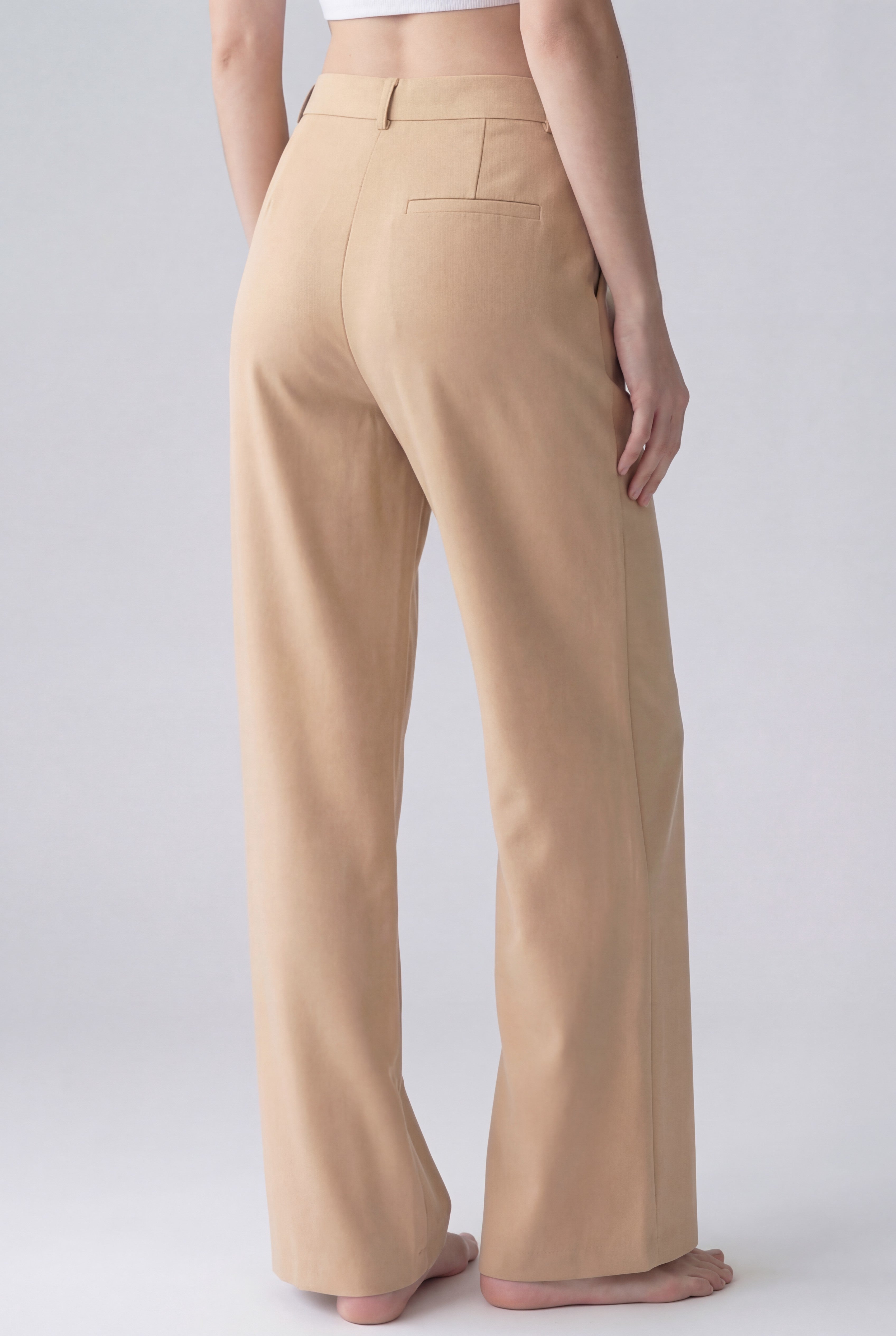 Everyday High-Waist Trousers, Khaki