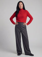 Mandarin Buckle Merino Sweater, Red REVIEW xx