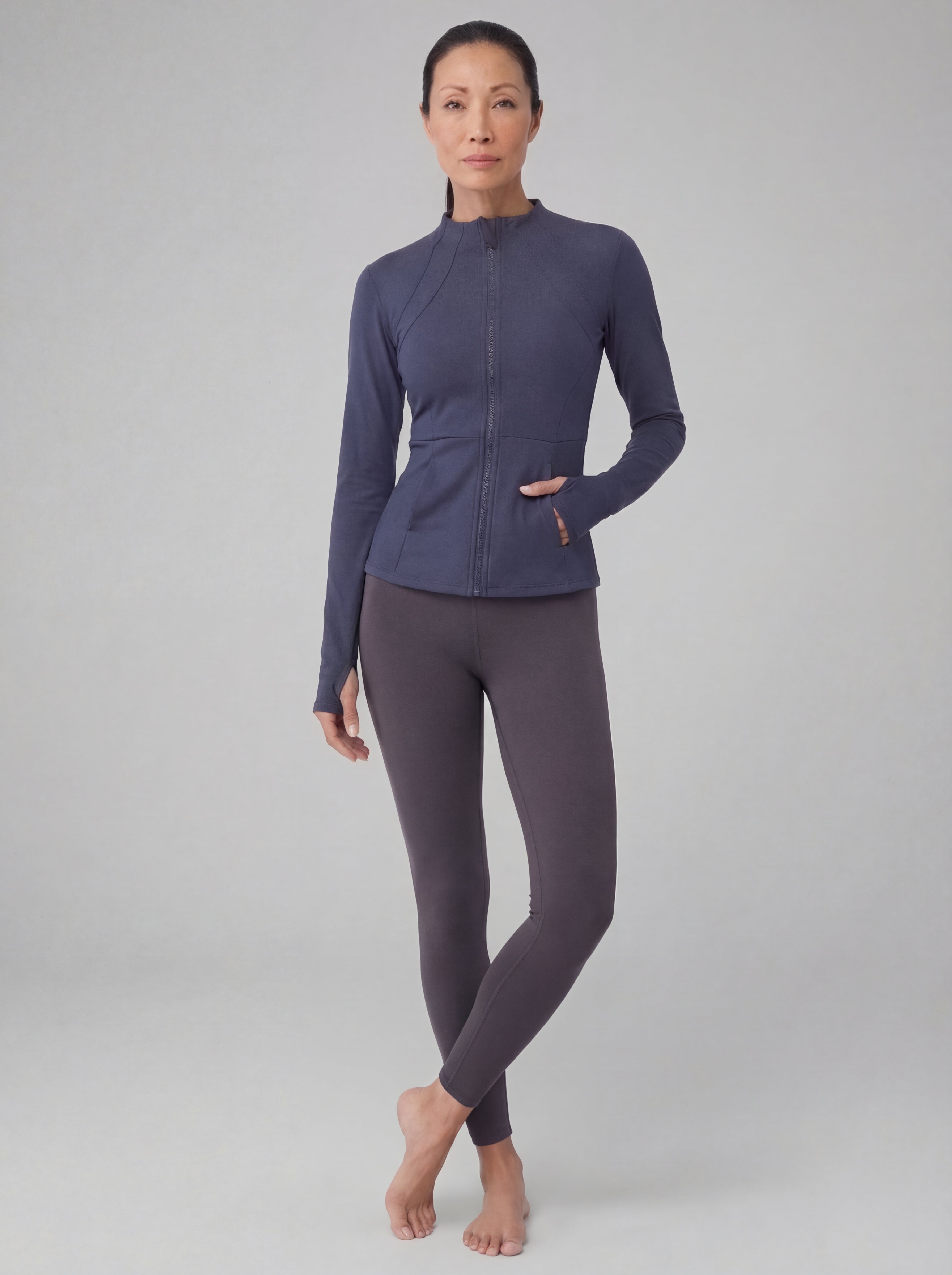 SculptFlow® Quick Dry Zip Jacket, Navy Blue