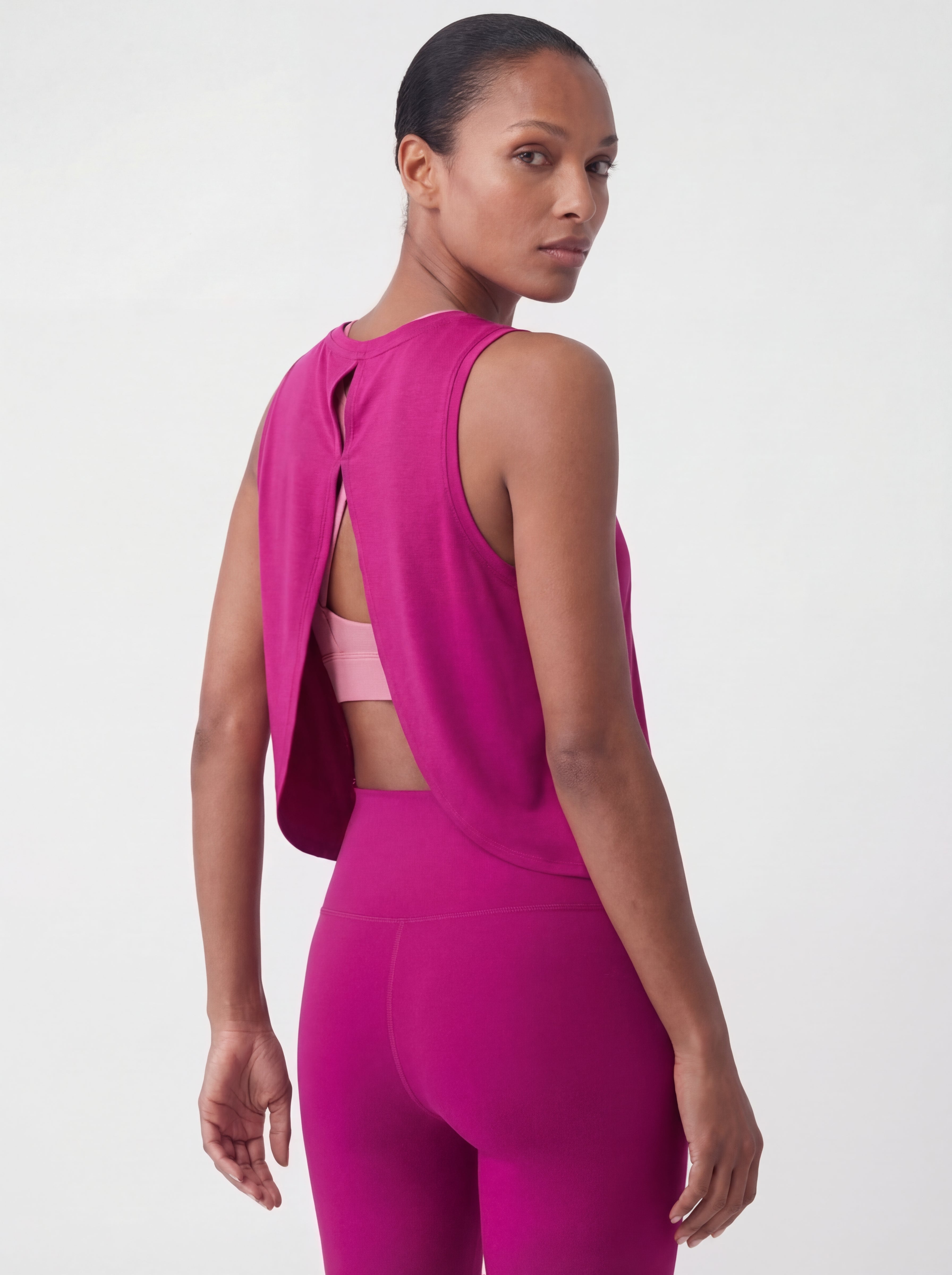 BreezeFlow® Sleeveless Tank, Dark Pink