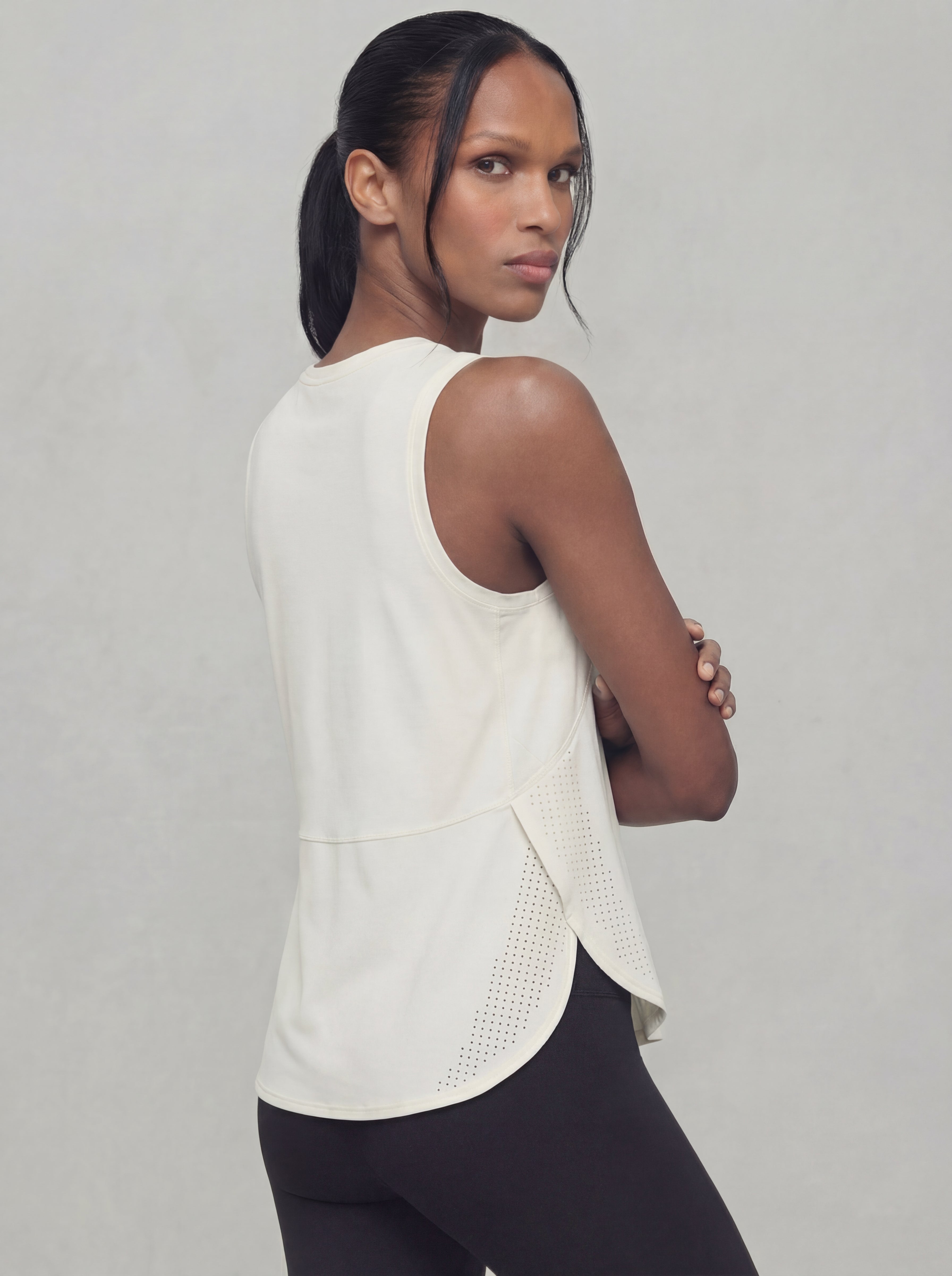BreezeFlow® Sleeveless Tank, Ivory White