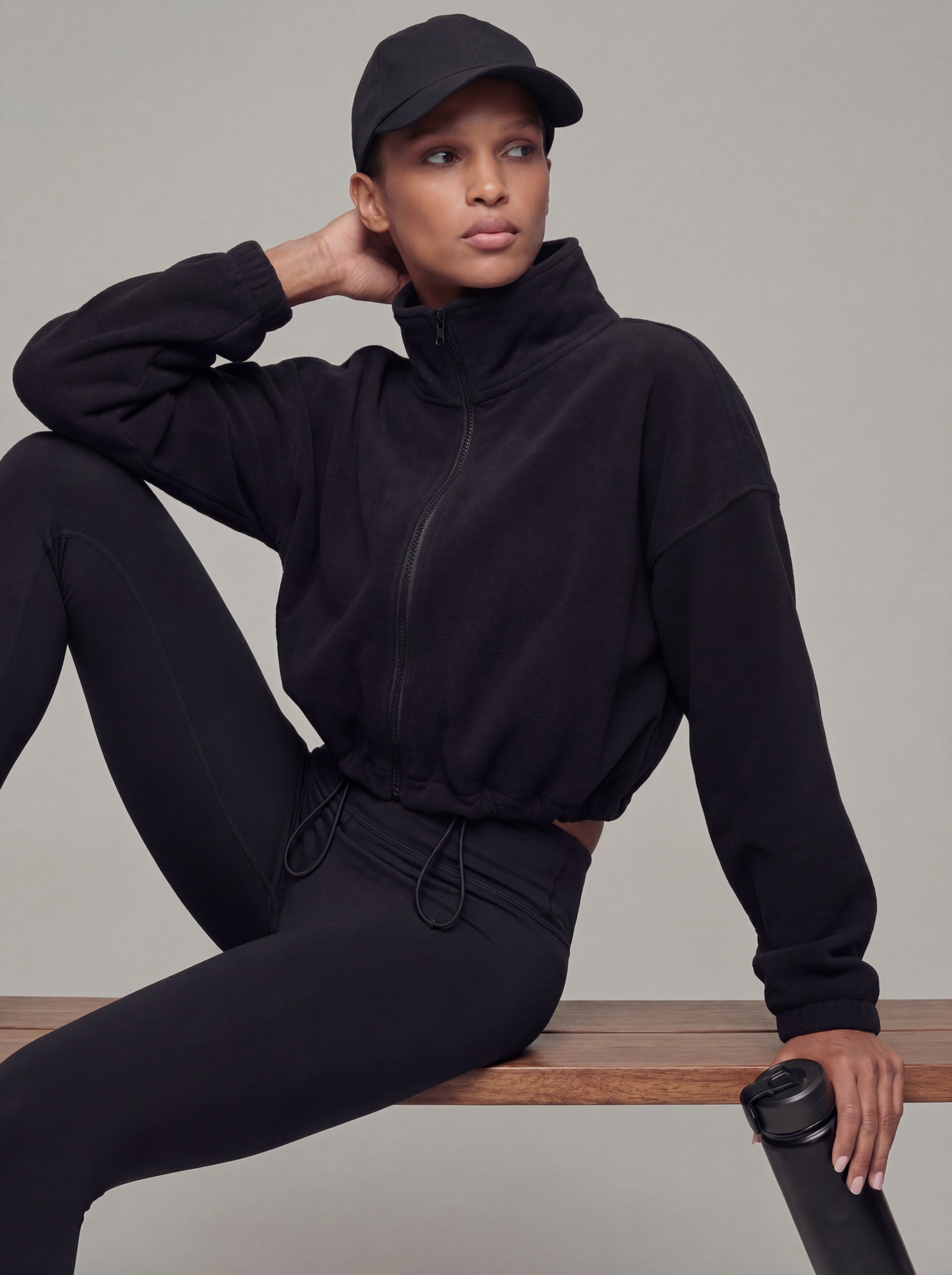 Flex Cropped Fleece, Black REVIEW xx