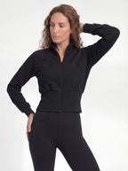 Structured Waist Zip Training Jacket Advanced, Black