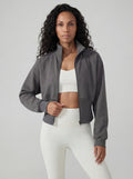 Structured Waist Zip Training Jacket, Volcanic Ash
