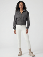 Structured Waist Zip Training Jacket, Volcanic Ash
