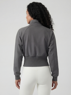 Structured Waist Zip Training Jacket, Volcanic Ash